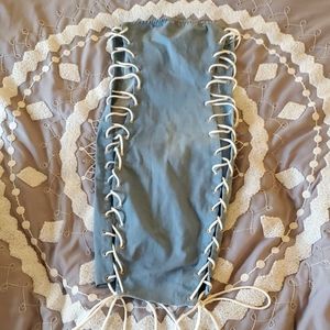 Denim Lace Up Dress